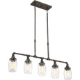 Quoizel QZL-SQR538 Transitional 5 lgt island rustic blk