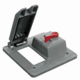 Carlon 2-Gang Weatherproof GFCI / Toggle Cover, Gray