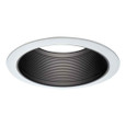 HALO Recessed Baffle Trim 6 Inch White Tapered Metal with Dual Trim Rings