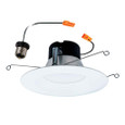 Halo LT56 5"/6" Recessed LED Baffle Trim – 750–1200 Lumens, 5000K, Dimmable, White Finish, shown disassembled with E26 adapter and mounting springs