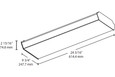 RAB GUS2 Series 2-Foot LED Strip Light (18W–25W, 3000K–5000K, 0–10V Dimming, White Finish)