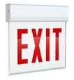 RAB EXITEDGE Edge-Lit Exit Sign – Universal Faces, Green/Red Letters, Mirror or White Panel, Aluminum or White Housing (Optional Battery Backup & Self-Diagnostic)