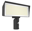 RAB FFLED Large LED Floodlight – Field-Adjustable or Fixed Wattage, 5000K, Slipfitter or Trunnion Mount, Bronze/White, 120–277V or 480V