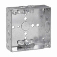 Eaton Crouse-Hinds 4" Steel Square Outlet Boxes 22 Cubic Inch Capacity - Multiple Bracket Grounding Options