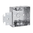 Crouse-Hinds 4" Square Steel Outlet Box 22 Cubic Inch Capacity with AC/MC Clamps