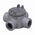 Eaton Crouse-Hinds Condulet GUAX Series Feraloy® Iron Alloy, X Shape Conduit Outlet Boxes with Cover