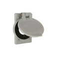 Eaton Crouse-Hinds WP1 Weatherproof Single Receptacle Cover - Vertical, Self-Closing, Surface Mount, Gray
