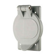 Eaton Crouse-Hinds WP1 Weatherproof Single Receptacle Cover - Vertical, Self-Closing, Surface Mount, Gray