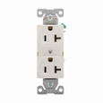 Eaton Arrow Hart heavy-duty industrial specification grade duplex receptacle, #14-10 AWG, 20A, Industrial, Flush, 125V, Back and side, Brass, Nylon, 5-20R, Duplex, Screw, Glass-filled nylon