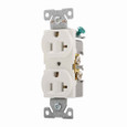 Eaton Arrow Hart heavy-duty industrial specification grade duplex receptacle, #14-10 AWG, 20A, Industrial, Flush, 125V, Back and side, Brass, Nylon, 5-20R, Duplex, Screw, Glass-filled nylon