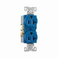 Eaton Arrow Hart heavy-duty industrial specification grade duplex receptacle, #14-10 AWG, 20A, Industrial, Flush, 125V, Back and side, Brass, Nylon, 5-20R, Duplex, Screw, Glass-filled nylon