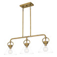 Quoizel QZL-WBS136 Traditional Linear chandelier 3 lights weathered br