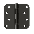 Orca Hardware 4" x 4" x 5/8" Radius Corner Spring Hinge, Z Hole Pattern