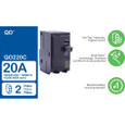 Schneider QO Series Plug-On Miniature Circuit Breakers — 2-Pole, 10–200A Thermal-Magnetic