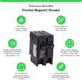 Schneider HOM Plug-On Circuit Breakers — 2-Pole, 15–200A