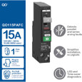 Schneider Mini Circuit Breaker, QO, 1 Pole, Plug in, Combo ARC Fault