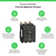 Schneider Mini Circuit Breaker, QO, 3 Pole, 120/240VAC, 10kA, Bolt On