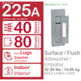 Schneider HOMeline Plug-On Neutral Load Centers — 225A Main Lug, 16–80 Circuit Indoor Panels