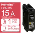 Schneider HOM Series — HOMeline 1-Pole Standard Circuit Breakers (15–50A)