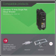 Schneider HOM Series — HOMeline 1-Pole Standard Circuit Breakers (15–50A)