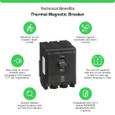 Schneider QO Series Plug-On Miniature Circuit Breakers — 3-Pole, 10–200A Thermal-Magnetic