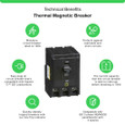 Schneider QO Series Plug-On Miniature Circuit Breakers — 3-Pole, 10–200A Thermal-Magnetic