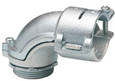Bridgeport 90° Flexible Metal Conduit Connectors - Malleable Iron with Insulated Throat