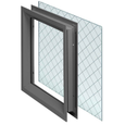 NGP L-FRA100-WGGT Low Profile Self Attaching Lite Kit with Wired Glass and 1/8" Glazing Tape - Fire Rated