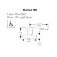 8800FL Mortise Lever Rose Working Trim, Passage, MO-Monroe, R Roses
