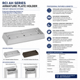 RCI AH Series Armature Plate Holder for 8371 Maglock - Brushed Anodized Aluminum and Dark Bronze Finishes