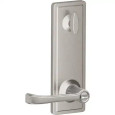 Schlage Residential JI59 Interconnected Passage Lock with Keyed Deadbolt - Torino Lever in Satin Stainless Steel