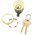Schlage Commercial 20-001 C 200 XB03-418 2" Mortise Cylinder, 6-pin, C Keyway, Keyed Different, Straight Cam, Compression Ring & Spring, 2 Keys, Non-Handed