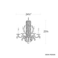 Schonbek RS8306N Siena 6-Light 24.5in x 23.5in Chandelier with Crystal Tusks