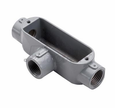 Topaz Lighting Threaded T-Type Aluminum Conduit Body, Powder-Coat Finish