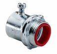 Topaz Lighting Steel Set-Screw EMT Connector with Insulated Throat, Zinc-Plated