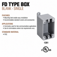 Topaz Lighting Schedule 40 PVC FD Type Box, Blank Single-Gang