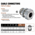 Topaz Lighting 1/2" UF Cable Watertight Connector, Zinc, Compression Type