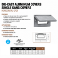 Topaz Lighting Weatherproof Single-Gang Horizontal GFCI Cover, Aluminum with Powder Coat Finish