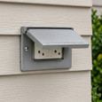 Topaz Lighting Weatherproof Single-Gang Horizontal GFCI Cover, Aluminum with Powder Coat Finish