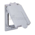 Topaz Lighting Weatherproof Schedule 40 PVC GFI Single Receptacle Cover, Spring-Loaded Lid