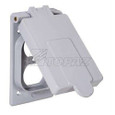 Topaz Lighting Weatherproof Schedule 40 PVC Duplex Receptacle Cover, Single Gang