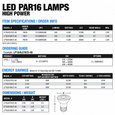 Topaz Lighting LP16630K LP166 Series Dimmable LED PAR16 Lamp, 3000K