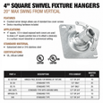 Topaz Lighting 33R Round Flexible Fixture Hanger, 20° Swing Adjustment