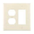 Cooper Wiring Devices Mid-Size Two-Gang Combination Wallplate, Polycarbonate