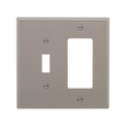 Cooper Wiring Devices Mid-Size Two-Gang Combination Wallplate, Polycarbonate