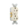 Cooper Wiring Devices Two-Pole Duplex Receptacle, 125V, Brass Contacts