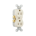Cooper Wiring Devices Standard Duplex Receptacle, 125V, Brass Contacts