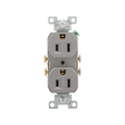 Cooper Wiring Devices Standard Duplex Receptacle, 125V, Brass Contacts