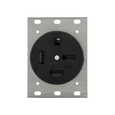 Cooper Wiring Devices Three-Phase Power Receptacle, Black Glass-Filled Nylon