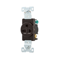Cooper Wiring Devices Premium Single Receptacle, Two-Pole Three-Wire Grounding, Brass